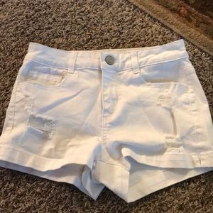 White Jean shorts
